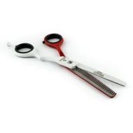 Ножницы парикмахерские филировочные Mizuka PBS-EP-32165 White/Red (6.0") 